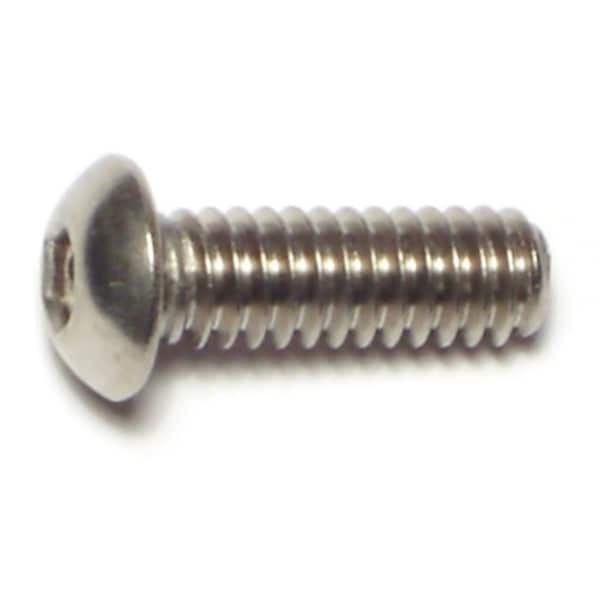 Midwest Fastener 1/4"-20 Socket Head Cap Screw, Button, Plain 18-8 Stainless Steel, 3/4 in Length, 10 PK 72062 - main